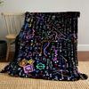 Colorful mathematical formulas, geometric shapes, and graphs on a black background. for all seasons blanket lunch break throw gift