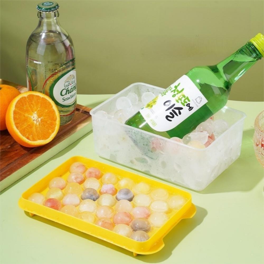 Round Ice Cube Tray Silicone Whiskey Sphere Mold Creative Ice Grid Mold  Hockey Ball Maker