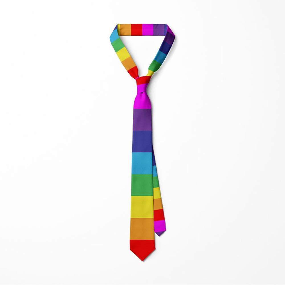 8cm Rainbow Tie Adjustable Men Necktie Casual Colorful Tie Suit Accessories Style 3