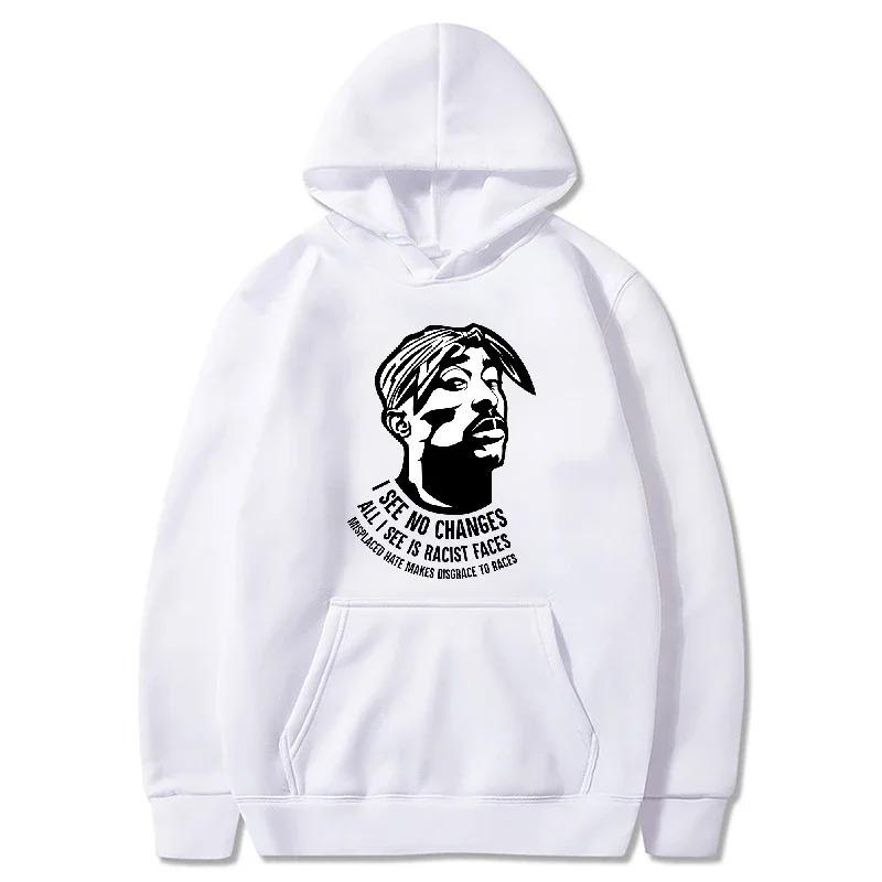 The European and American Trendy Rapper 2PAC's Fleece Hooded Sweatshirt Is A Fashionable European and American Hooded Sweatshirt