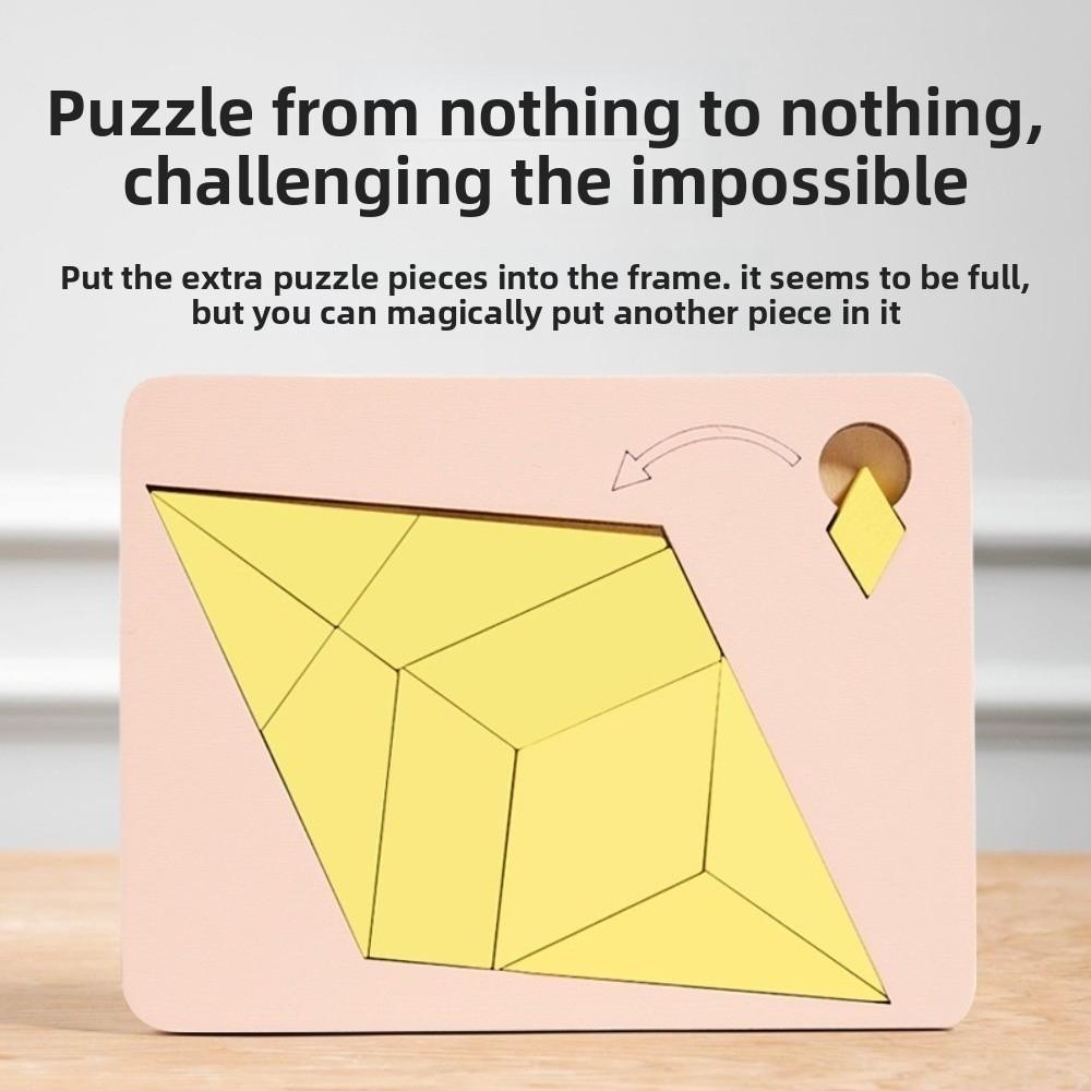Irregular Shape Wooden Block Puzzle Colorful Brain Teaser Game Geometric Puzzles  Educational Toys