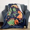 1pc Halloween Dinosaurs Lightweight Flannel Blanket, Comfortable and Warm Blanket, for Office and Camping Sofa Bed, Livingroom057
