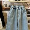 Summer  Blue Jeans Simple Kids Clothes Girls Korean Edition Fashion Lace Decoration Casual Pants