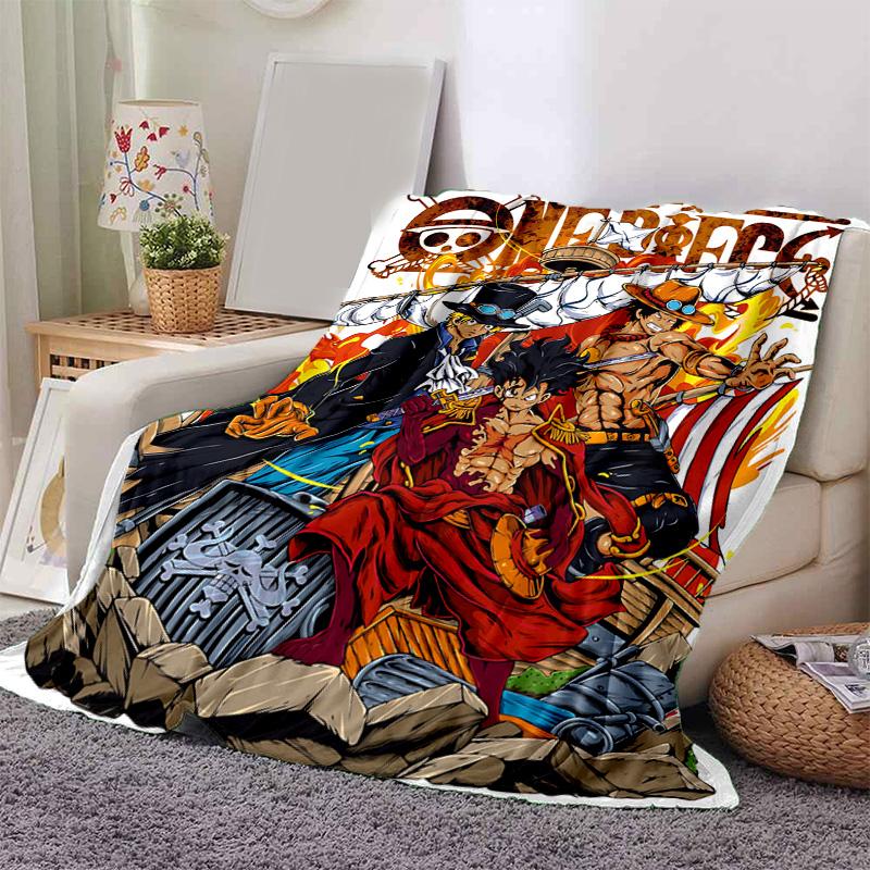 1pc One Piece Adventure Soft Throw Blanket Flannel All Season Light Weight Living Room/Bedroom Warm Blanket. M7270160