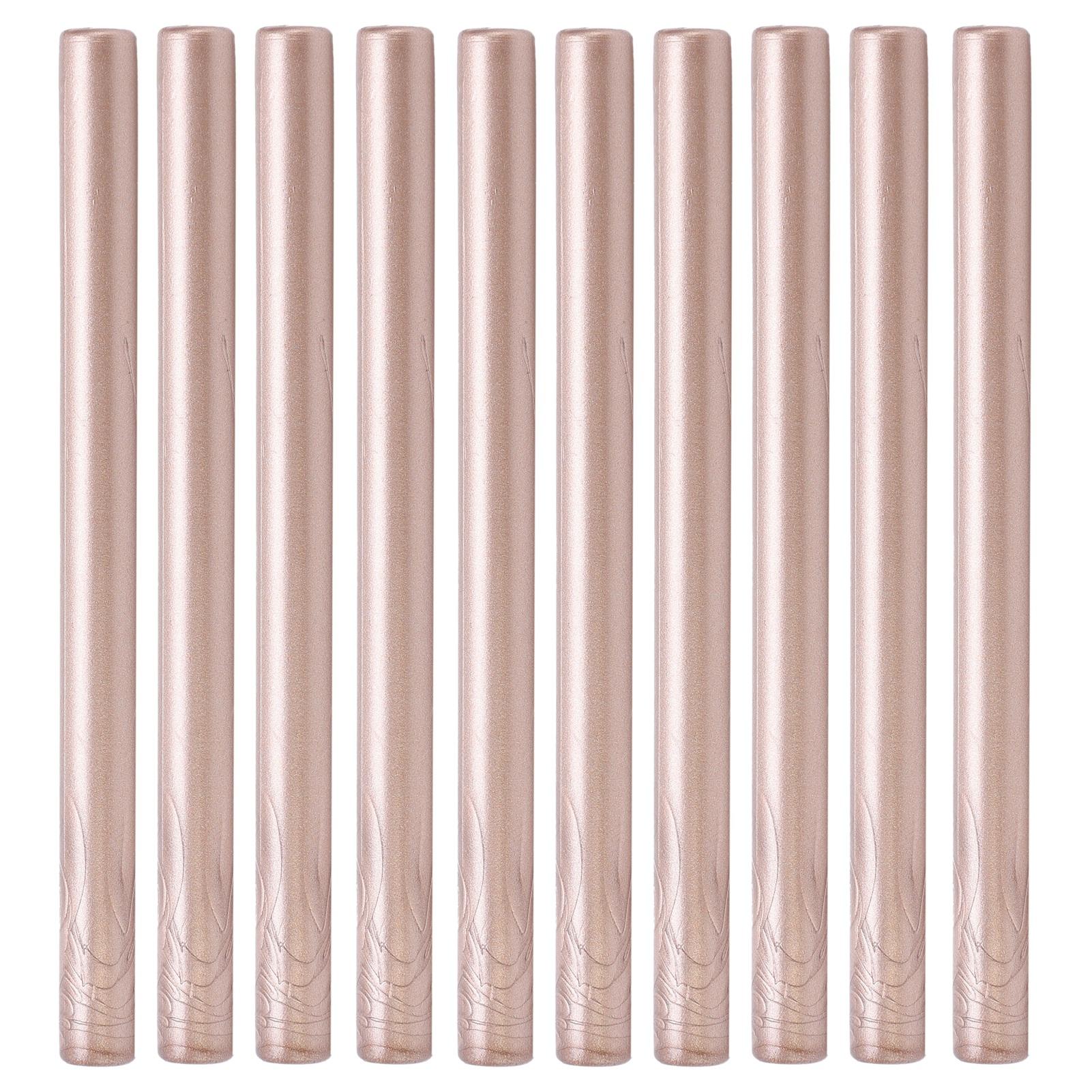 

10 шт. восковых палочек, удобные бездымные гибкие палочки для горячей запечатывания конвертов, открыток, рукописей Champagne Gold