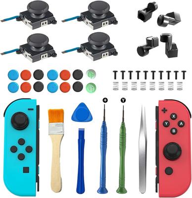 Repair OLCLSS Repair Kit for Models Japanese Instruction 4 3D Sensor Analog and 14 Thumb Caps Joy-Con Kit, 48-in-1 Switch/Switch Lite/OLED [Includes