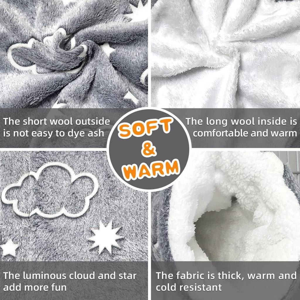 LEFTSTARER Noctilucent Luminous Guinea Pig Rat Hammock Bunkbed Hanging Tunnel and Soft Bed Mat for Ferret Hedgehog Squirrel Hideout Cage Accessories