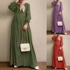 Vintage Lange Mouw Casual Grote Maat Jurk voor Dames Mode Nieuw Los Elegante Casual Damesjurken Elegante A-lijn Maxi Jurk Dameskleding 803