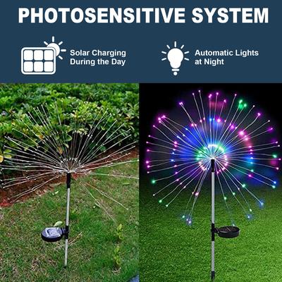 Outdoor Solar Lights Firework,60/90/120/180 LEDs Waterproof Solar Lights for Outside Garden Yard Pathway Fence