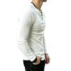Men S Slim Fit Long Sleeve Henry Neck T Shirt Solid Color Casual Top