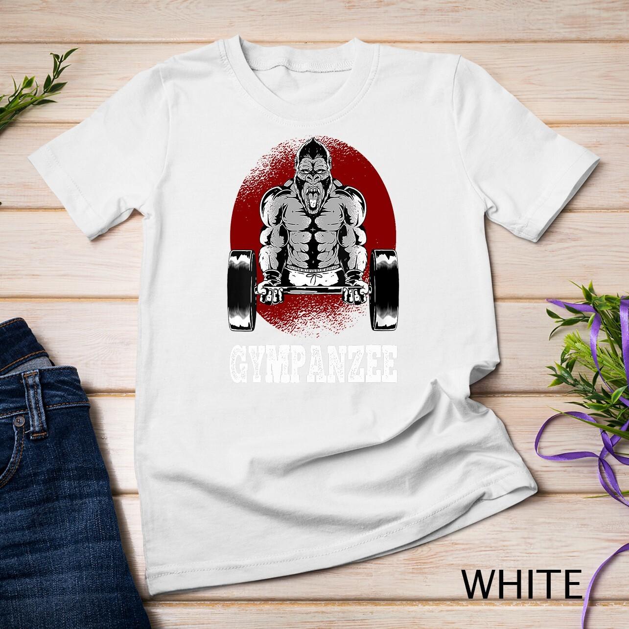 Womens Gympanzee a Funny Gym Chimpanzee Pun for Body Builders Unisex T-Shirt Mens Womens Tees Top S