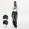 Women's Wide-Leg Black-Gray High-Waisted Jeans - Autumn/Winter 2023