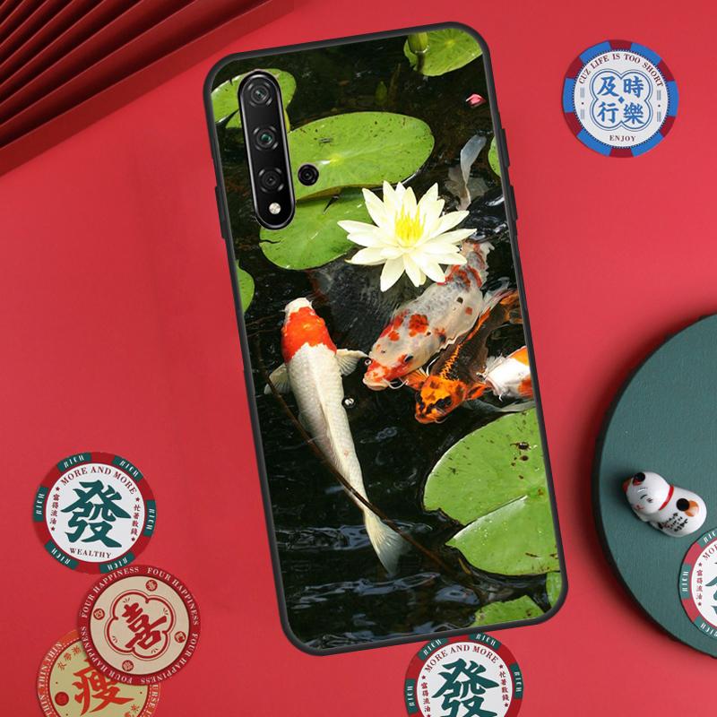 Chinese Koi Fishes For Huawei Nova Y60 Y70 Y90 Y72 Y73 Y61 Y91 7i 8i 11i 12i 12s 9 10 SE P20 P30 P40 Lite Case