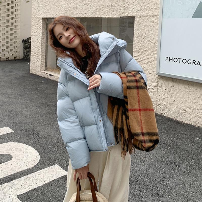 Winter new down cotton clothes women's short loose hooded small bread clothes thickened cotton coat women
