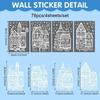 4 Pcs Christmas Window Decals Reindeer Pine Tree Snowflake Pattern Self Adhesive Home Xmas Holiday Party Decoration