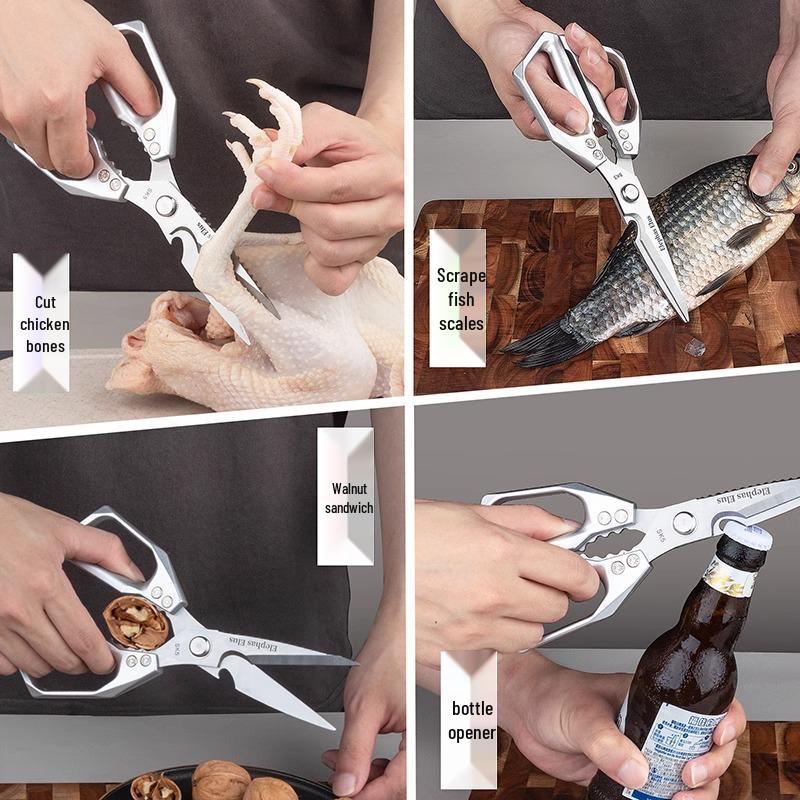 SK5 Stainless Steel Multifunctional Kitchen Scissors for Cutting Chicken Bones, Food, and Barbecue