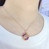 Fashion Engagement Wedding & Anniversary Gift 925 Sterling Silver Natural Fancy Colored Sapphire Classic Pendant for Women