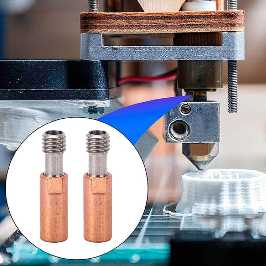 2Pcs 3D Printer Throat Nozzle Ti Alloy Copper Bimetal for Ender 3 3 V2 3 Pro Hotend