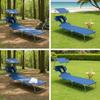 Camp Bed Sturdy Portable Lounge Chair with Sun Cover for Camping, Waterside