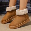Fashion 2025 Winter Faux Suede Snow Boots Women Comfortable Warm Fleece Platform Ankle Boots Woman Plus Size Non Slip Cotton Shoes Mujer