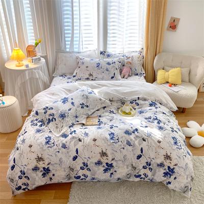 Chinoserie Blossom Cotton Reversible Duvet Cover Set King Queen Double Full Twin Single Size Bed Linen Set