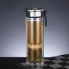 SX Men's Business Double-Layer Glass Tea Infuser Mug