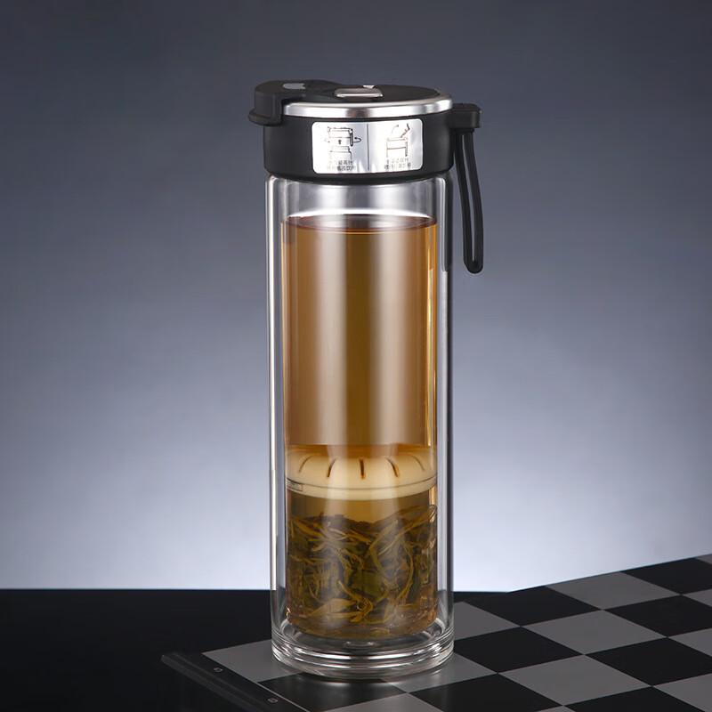 SX Men s Business Double-Layer Glass Tea Infuser Mug