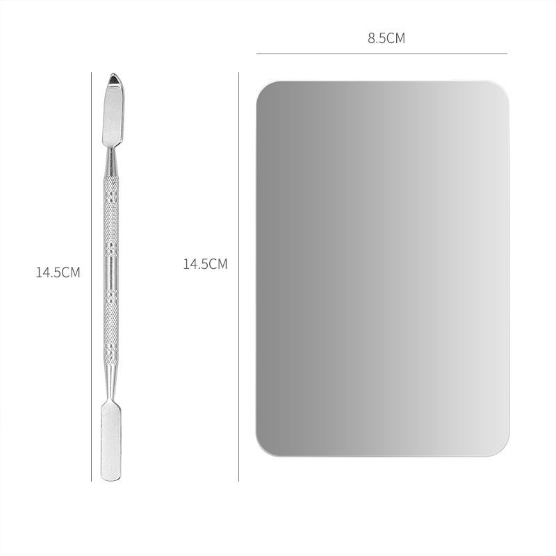 Mixer de machiaj din oțel inoxidabil Paleta de mixer pentru fard de pleoape pentru oje pentru arta unghiilor.