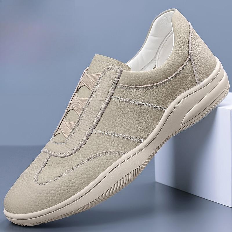 Fashion Men's Leather Shoes 2025 Summer New Fashion Breathable Casual Shoes Lightweight Comfortable Outdoor Non Slip Sneakers Zapatillas