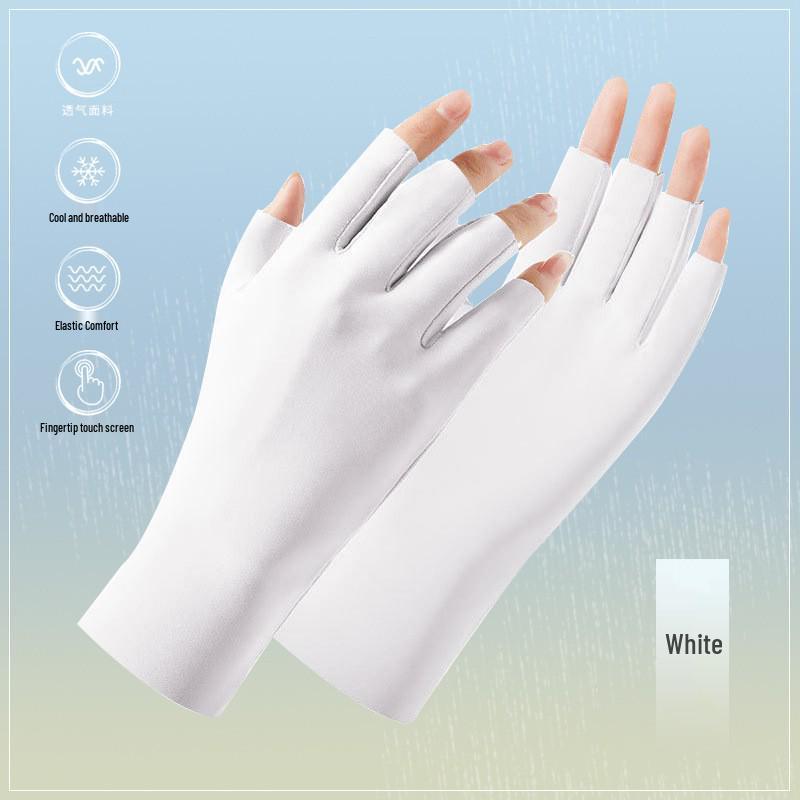 Women's UV-Protection Fingerless Gloves for Driving & Cycling - Non-Slip, Breathable, Half-Finger Design