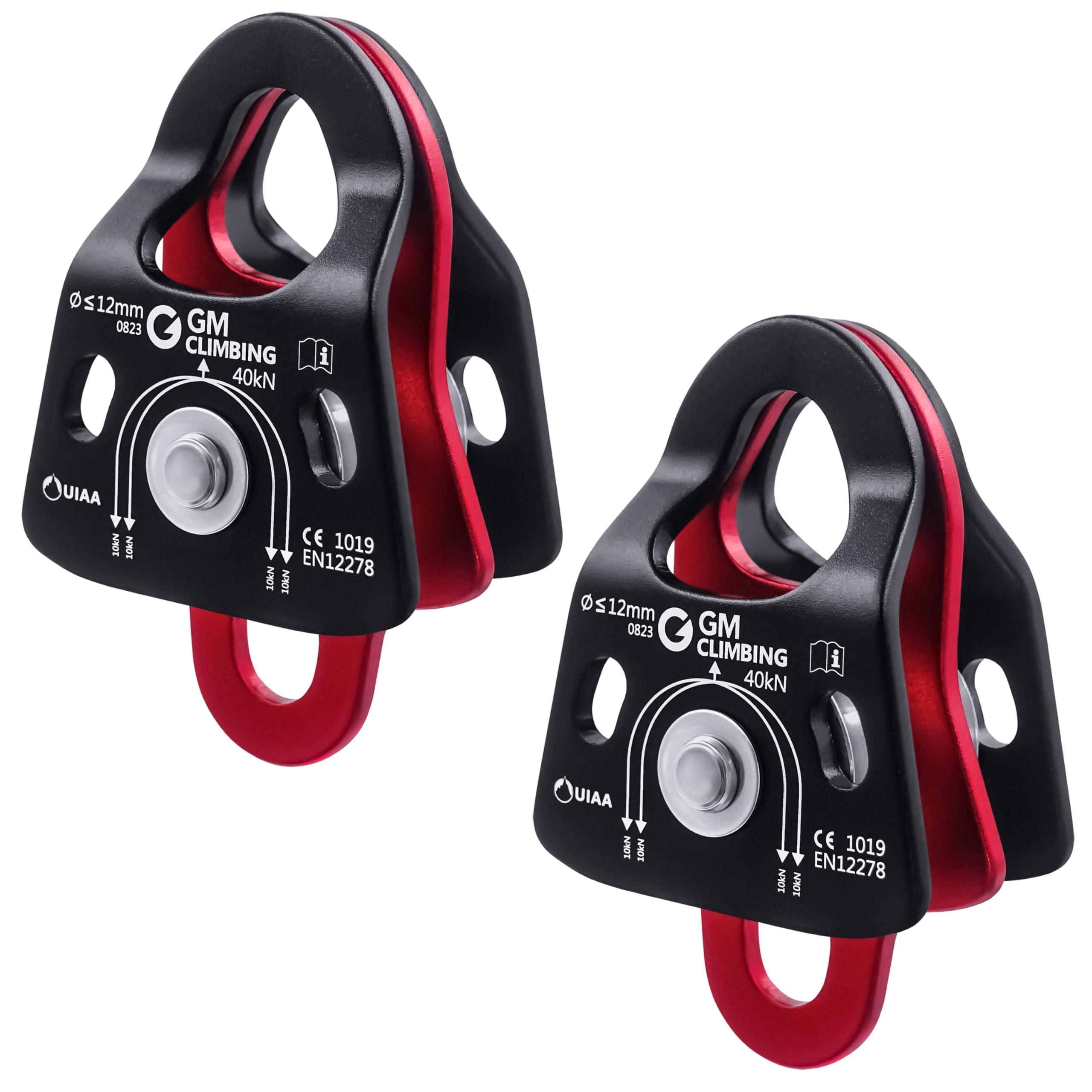 

GM CLIMBING 40 кН Микро Двойной Блок Сертифицирован CE UIAA Шарикоподшипник Множитель Системный Блок для Альпинизма Оснастка Спасение Арбористика