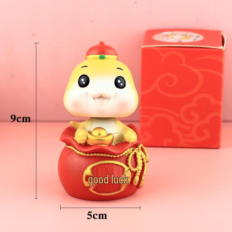 Adorable Bobblehead Resin Figures for Car or Desk Decoration - Perfect New Year Gift