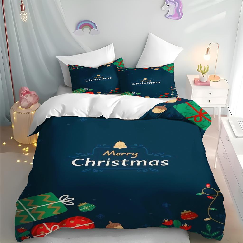 Christmas Quilt Cover, Cartoon Anime, Duvet Printed Comforter, Polyester Bedding, Twin Size, Children Gift, Various Sizes