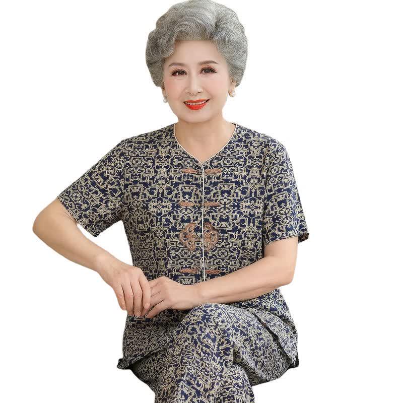 YUZHAOLIN Elderly Women's Summer Tang Suit Set