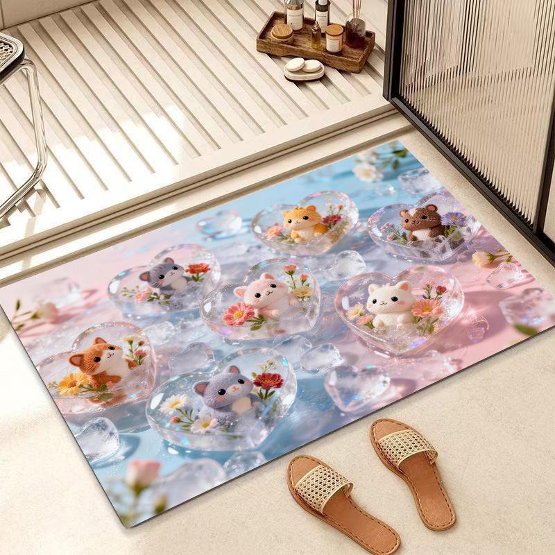 Non-Slip Chinese Lotus Diatom Mud Bath Mat: Water-Absorbent & Cuttable
