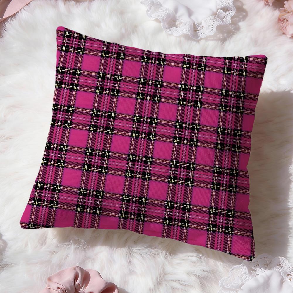 Checkered pattern Cushion Cover Premium Comfort Reversible Pillow Cove Two in One Design for Any Room Car Interior