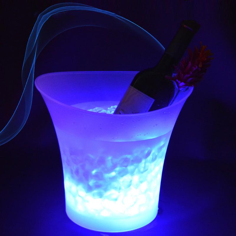 LED Ice Bucket Large Capacity Wine Cooler Colors Changing Champagne Wine Bucket Colorful Glowing Ice Bucket for Party Home Bar