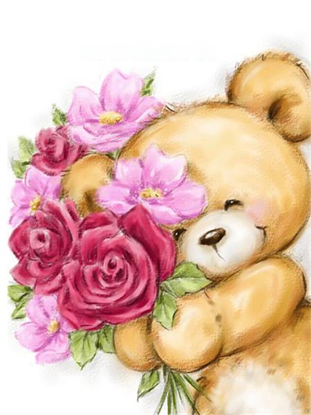 5D Diamond Painting New Arrivals Cartoon Bear Full Square/Round Embroidery Animal Flower Mosaic Home Decor Handmade Gift