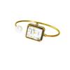 Golden Pearl Square Bracelet Watch - Women's Luxury Retro-Style Quartz Watch