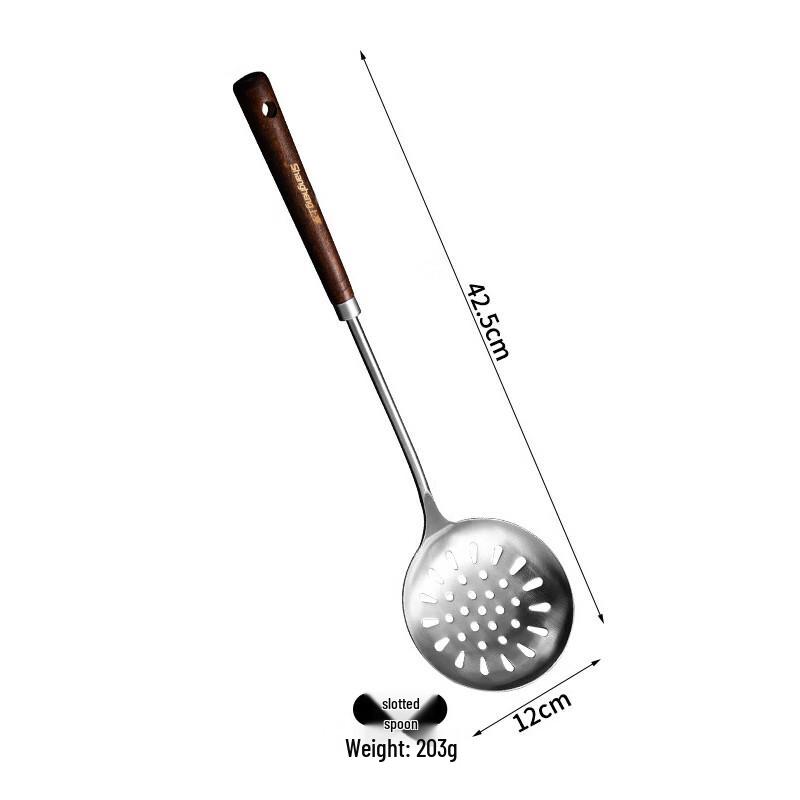 Shangheng 304 Stainless Steel Large Strainer with Wooden Handle