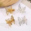2pcs Gold Sliver Movable Butterfly Hair Clips Metal Hollow Metallic Flying Butterfly Barrettes Hair Accessories Women Girl Gifts