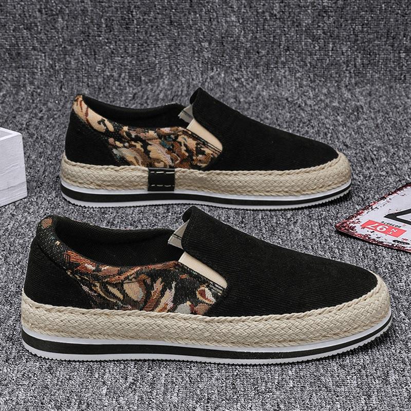 One-pedal men's shoes spring old Beijing cloth shoes men's lazy board shoes 2024 new fisherman canvas shoes student