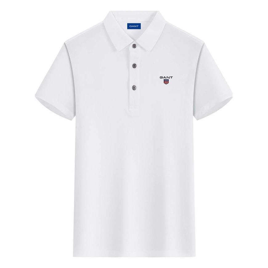 Gant 2025 Men's Summer Embroidered Cool Antibacterial Collar Polo Shirt Couple Business Casual Polo Shirt