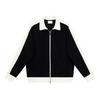 Autumn/Winter Stand Collar Color Block Jacket: Women's Casual Heavyweight 380g Loose Zipper Cardigan Hoodie, Unisex.