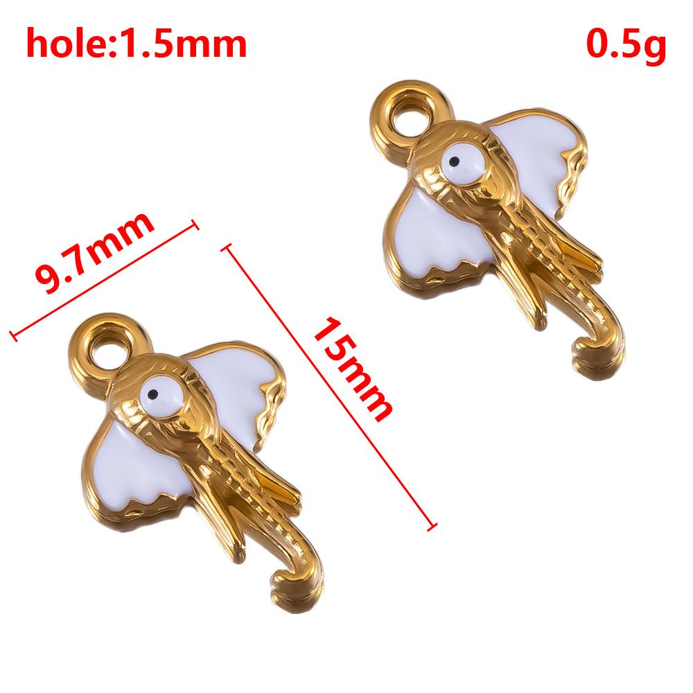 

2pcs Stainless Steel Enamel Animal Charm Sea Fish Octopus Turtle Deer Rabbit Monkey Bracelet Pendant DIY Jewelry Material Making 2pcs