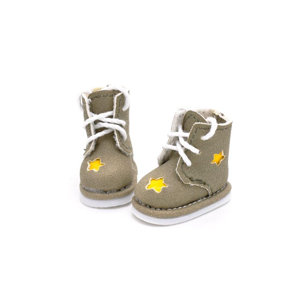 1 Pair Mini 1/8 Bjd Doll Leather Shoes High-top 1/8 Bjd Doll Boots Obitsu 11 Doll Boots  Holala