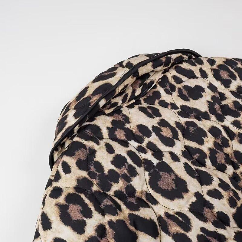 Winter Damen Festival Street Fashion Animal Print Revers Jacke
