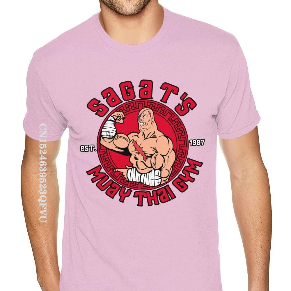 80s Sagat Muay Thai Gym Shirt Oversized Anime Tshirt Men HipHop Print Cotton Male's Harajuku Black T-Shirts Camisa Streetwear