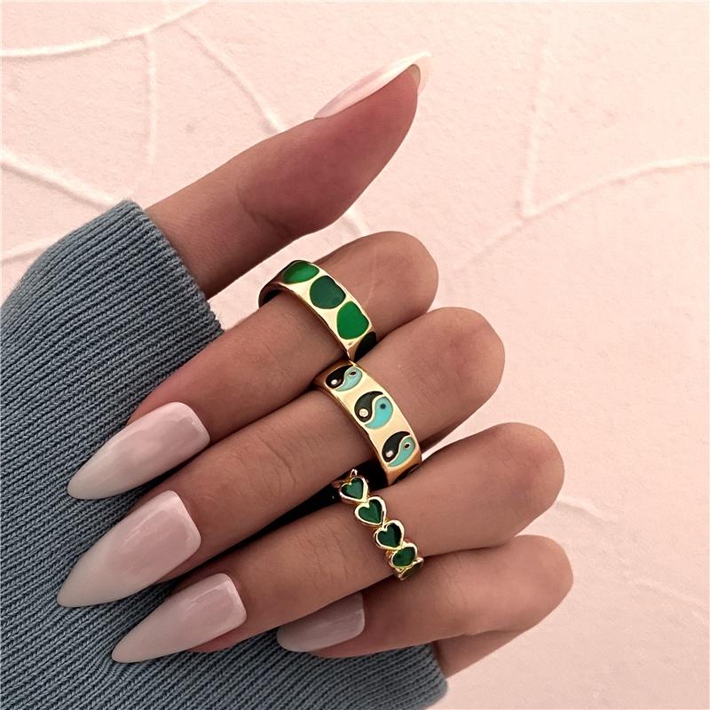 iF ME Korejská móda Zlatý stříbrný prstenový set Ve tvaru srdce Motýl Ultrajemné prsteny Dámské doplňky