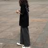 Fleece thickened jeans women's clothing, autumn and winter clothing, new student handsome elastic waist straight trousers